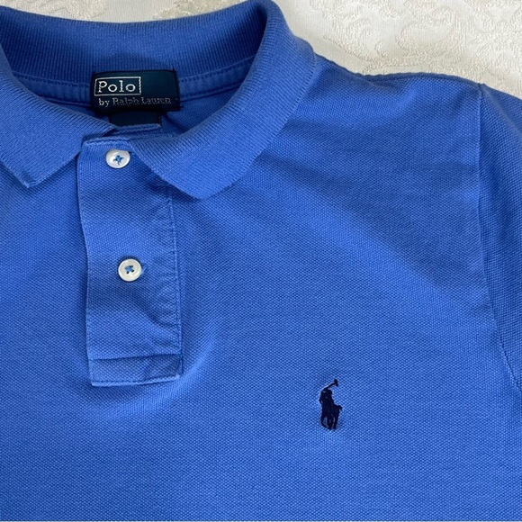 Polo Ralph Lauren Boys Blue Collared Polo 2 Button Shirt Size Small (8) - Picture 4 of 6